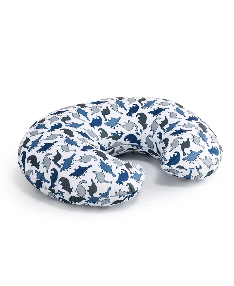 The Peanutshell Nursing Pillow Covers for Breastfeeding, 2 Pack Set, Dinosaur and Navy Blue Minky Dot
