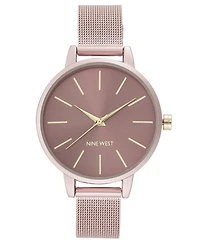 Nine West Women's Pink Mesh Bracelet Watch, 38mm
