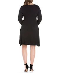 24seven Comfort Apparel Plus Flared Dress