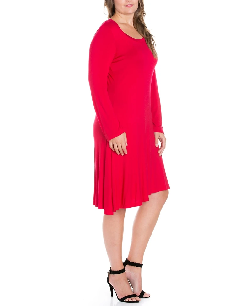 24seven Comfort Apparel Plus Flared Dress