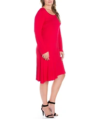 24seven Comfort Apparel Plus Flared Dress