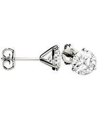Charles & Colvard Moissanite Three Prong Stud Earrings (1-5/8 ct. t.w. Dew) in 14k White Gold