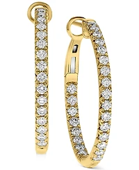 Diamond In & Out Hoop Earrings (1 ct. t.w.) in 14k Gold
