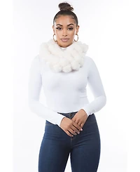 Marcus Adler Women's Cozy Luxe Faux Fur Pom Loop Scarf