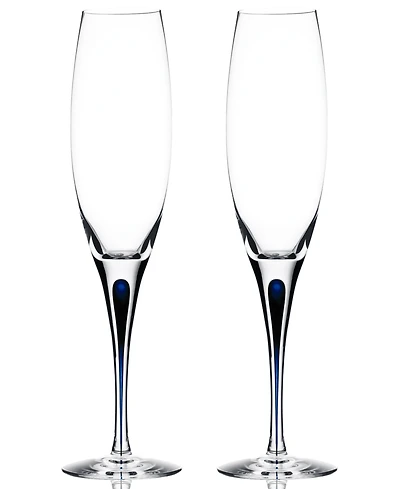 Orrefors Intermezzo Blue Set of 2 Flutes