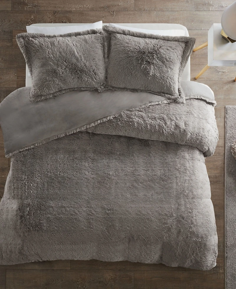 Intelligent Design Malea Shaggy Faux-Fur 2-Pc. Duvet Cover Set, Twin