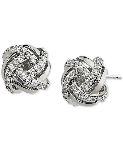 Eliot Danori Pave Knot Stud Earrings, Created for Macy's