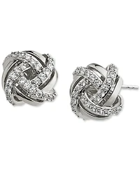 Eliot Danori Pave Knot Stud Earrings, Created for Macy's