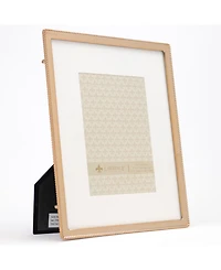 High Quality Polished Cast Metal Picture Frame - Beaded Design with Mat, 8" x 10"