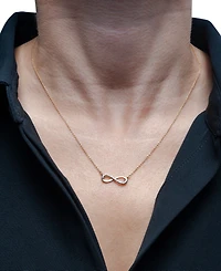 Wrapped Diamond Infinity 17" Pendant Necklace (1/20 ct. t.w.) in 14k Gold, Created for Macy's