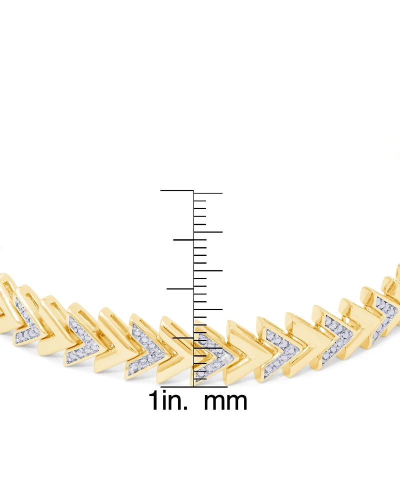 Diamond Accent Chevron Gold Plate Bracelet
