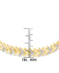 Diamond Accent Chevron Gold Plate Bracelet
