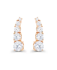 Macy's Cubic Zirconia 14k Rose Gold Graduated Curved Ear Climbers (Also Over Silver or Silver)