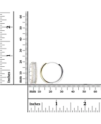 Macy's Cubic Zirconia Two-Tone Pave Diamond-Cut Hoop Earrings