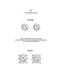 TruMiracle Diamond Side Accent Stud Earrings (1-1/2 ct. t.w.) in 14k White Gold