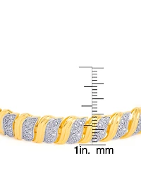 Diamond Accent S Link Bracelet in Gold-Plate