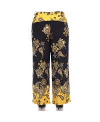 White Mark Plus Floral Paisley Printed Palazzo Pants