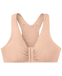 Women's Full Figure Plus Complete Comfort Wirefree Cotton T-Back Bra 1908