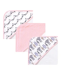 Hudson Baby Girls Cotton Rich Hooded Towels