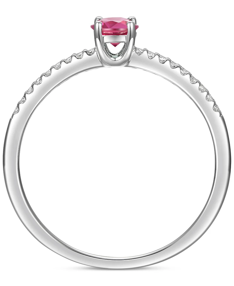 Sapphire (1/3 ct. t.w.) & Diamond (1/10 ct. t.w.) Ring in Sterling Silver (Also in Ruby & Emerald)