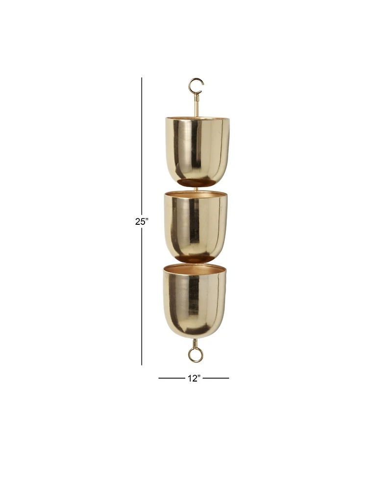 Contemporary Metallic Hanging Wall Planter Rack