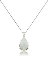 Jade Heart Shape Teardrop Pendant and a Curb Chain