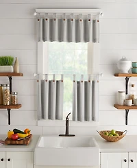 Elrene Home Fashions Tucker Solid Button Window Tier Set