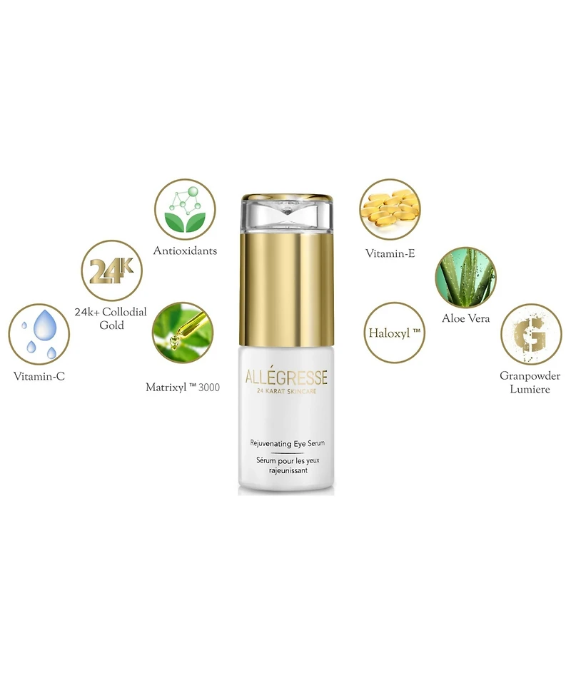 Allegresse 24K Skincare Rejuvenating Eye Serum 1.0 oz