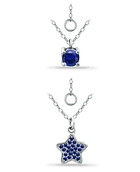 Giani Bernini Simulated Blue Sapphire Star Round Pendant Set, 2 Piece