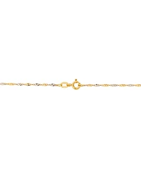 Polished Two-Tone Diamond Cut 18" Singapore Chain in 10K Yellow Gold