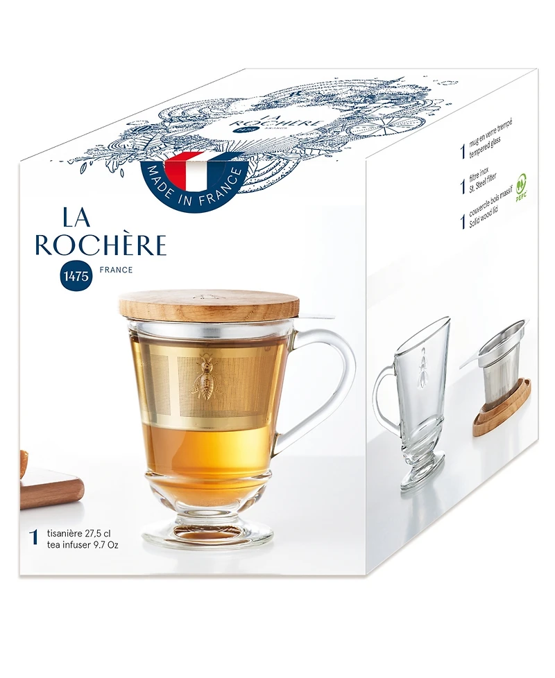 La Rochere Napoleon Bee 14 Ounce Tea Cup, Infuser and Lid