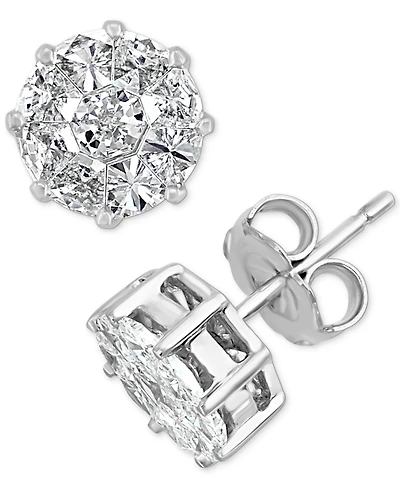 Effy Diamond Octagon Stud Earrings (1-1/10 ct. t.w.) in 14k White Gold