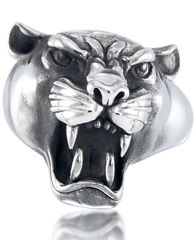 Andrew Charles by Andy Hilfiger Men's Roaring Big Cat Ring Stainless Steel