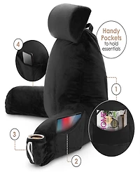 Nestl Soft Velour Cover Reading Backrest Pillow Set, Extra Large