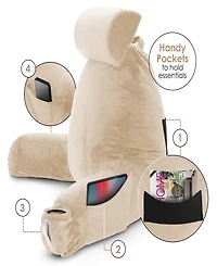 Nestl Soft Velour Cover Reading Backrest Pillow Set, Extra Large