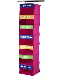 Kids Closet Organizer - Daily Activity Kids Hanging Rack - 7 Shelf Storage Portable Cloth Organizer for Closet Solutions
