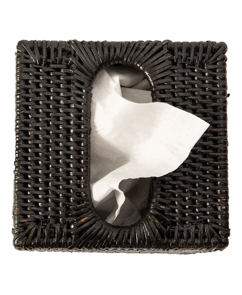 Artifacts Rattan Column Tissue Box Cover
