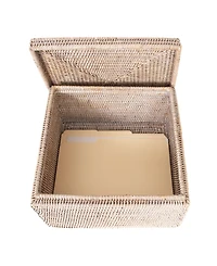Artifacts Trading Company Artifacts Rattan Storage Box with Lid - Flat File Organizer