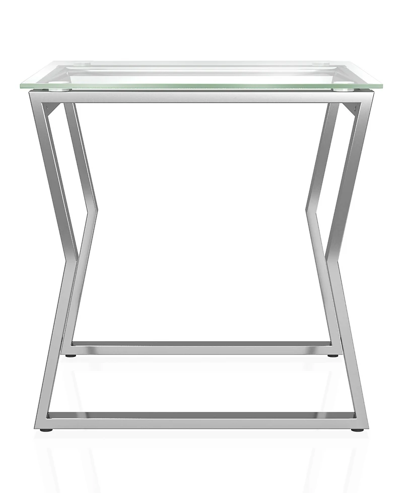 Furniture of America Meiland Glass Top End Table
