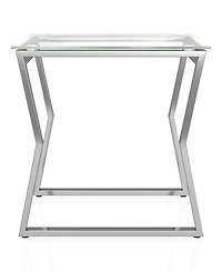 Furniture of America Meiland Glass Top End Table