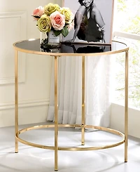 Furniture of America Vardo Glass Top Side Table