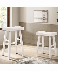 Furniture of America Bora Saddle Bar Stool, Set 2