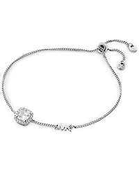 Michael Kors Silver-Tone Crystal Slider Bracelet