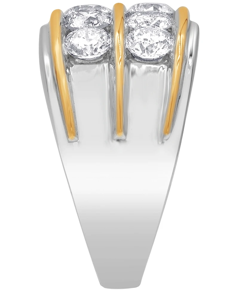 Men's Diamond Two Row Band (3 ct. t.w.) 10k Gold & White