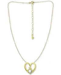 Giani Bernini Cubic Zirconia Claddagh Heart 16" Pendant Necklace, Created for Macy's