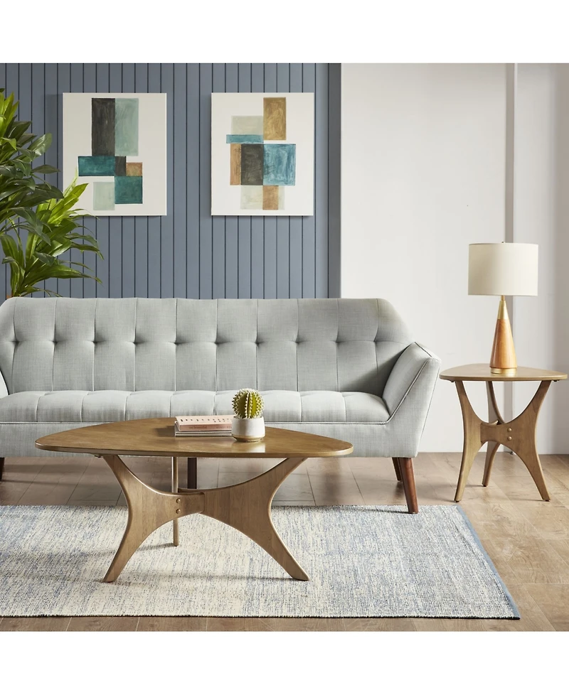 Ink+Ivy Blaze Triangle Wood Side Table