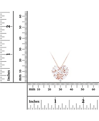 Cubic Zirconia Scattered Cluster Heart 18" Pendant Necklace Sterling Silver (Also 14k Gold Over or14k Rose Silver)