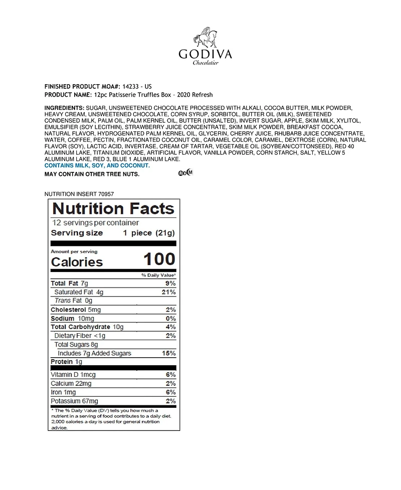 Godiva Patisserie Truffles, 12 Pieces