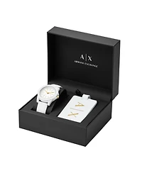Ax Women's White Silicone Strap Watch with Luggage Tag 36mm