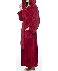 Arus Women's Hooded Full Ankle Length Premium Fleece Bathrobe